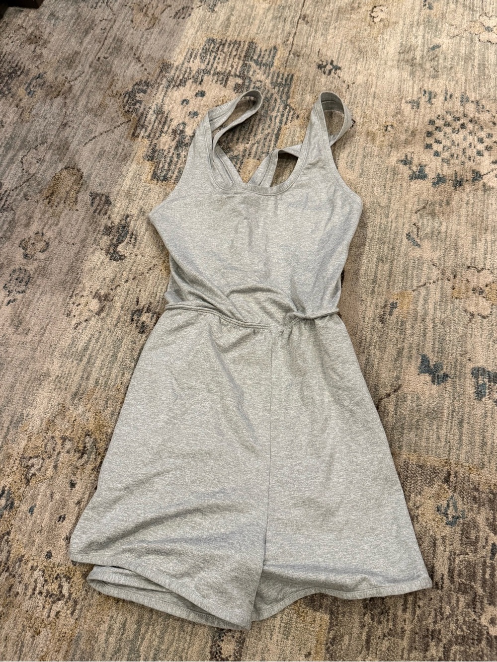 Vuori Heather Light Gray Sleeveless Romper